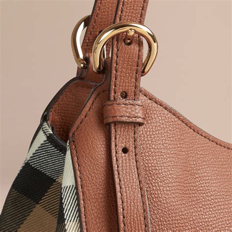 burberry small canter in leather and house check